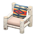 Animal Crossing Items Log Chair White Birch / Geometric Print