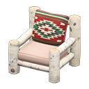 Animal Crossing Items Log Chair White Birch / Southwestern Flair