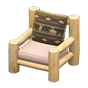 Animal Crossing Items Log Chair White Wood / Bears