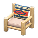 Animal Crossing Items Log Chair White Wood / Geometric Print