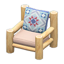 Animal Crossing Items Log Chair White Wood / Quilted