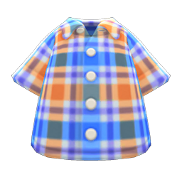 Animal Crossing Items Madras Plaid Shirt Blue