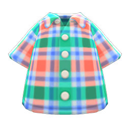 Animal Crossing Items Madras Plaid Shirt Green