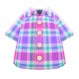 Animal Crossing Items Madras Plaid Shirt Pink