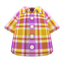 Animal Crossing Items Madras Plaid Shirt Purple