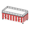 Animal Crossing Items Merchandise table Red & white stripes Curtain Black