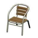 Animal Crossing Items Metal-and-wood chair Dark wood