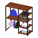 Animal Crossing Items Midsized clothing rack Casual clothes Displayed clothing Dark wood