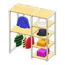 Animal Crossing Items Midsized clothing rack Casual clothes Displayed clothing Light wood