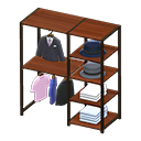 Animal Crossing Items Midsized clothing rack Cool clothes Displayed clothing Dark wood