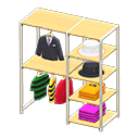 Animal Crossing Items Midsized clothing rack Cool clothes Displayed clothing Light wood