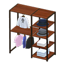 Animal Crossing Items Midsized clothing rack Cute clothes Displayed clothing Dark wood