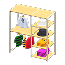 Animal Crossing Items Midsized clothing rack Cute clothes Displayed clothing Light wood