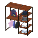 Animal Crossing Items Midsized clothing rack Kids' clothes Displayed clothing Dark wood