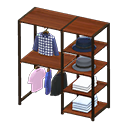 Animal Crossing Items Midsized clothing rack Neutral-tone clothes Displayed clothing Dark wood