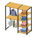 Animal Crossing Items Midsized clothing rack Neutral-tone clothes Displayed clothing Natural wood