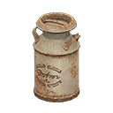 Animal Crossing Items Milk can Brown logo Style Damaged