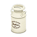 Animal Crossing Items Milk can Brown logo Style White