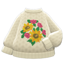 Animal Crossing Items Mom's Hand-knit Sweater Flowers