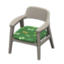 Animal Crossing Items Nordic chair Butterflies Fabric Gray