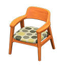 Animal Crossing Items Nordic chair Dots Fabric Natural wood