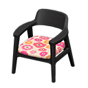 Animal Crossing Items Nordic chair Flowers Fabric Black