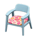 Animal Crossing Items Nordic chair Flowers Fabric Blue