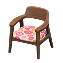 Animal Crossing Items Nordic chair Flowers Fabric Dark wood