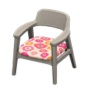 Animal Crossing Items Nordic chair Flowers Fabric Gray