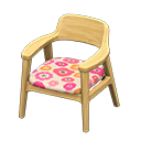 Animal Crossing Items Nordic chair Flowers Fabric Light wood