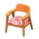 Animal Crossing Items Nordic chair Flowers Fabric Natural wood