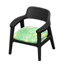 Animal Crossing Items Nordic chair Leaves Fabric Black