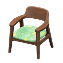 Animal Crossing Items Nordic chair Leaves Fabric Dark wood