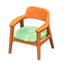 Animal Crossing Items Nordic chair Leaves Fabric Natural wood