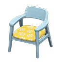 Animal Crossing Items Nordic chair Little flowers Fabric Blue