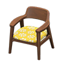 Animal Crossing Items Nordic chair Little flowers Fabric Dark wood