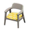 Animal Crossing Items Nordic chair Little flowers Fabric Gray