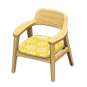 Animal Crossing Items Nordic chair Little flowers Fabric Light wood