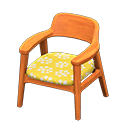 Animal Crossing Items Nordic chair Little flowers Fabric Natural wood