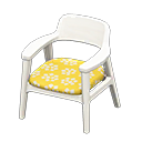 Animal Crossing Items Nordic chair Little flowers Fabric White