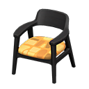 Animal Crossing Items Nordic chair Orange Fabric Black