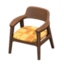 Animal Crossing Items Nordic chair Orange Fabric Dark wood