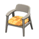 Animal Crossing Items Nordic chair Orange Fabric Gray