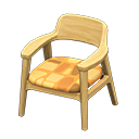 Animal Crossing Items Nordic chair Orange Fabric Light wood