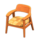 Animal Crossing Items Nordic chair Orange Fabric Natural wood