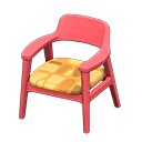 Animal Crossing Items Nordic chair Orange Fabric Red