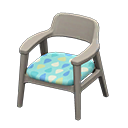 Animal Crossing Items Nordic chair Raindrops Fabric Gray