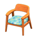 Animal Crossing Items Nordic chair Raindrops Fabric Natural wood