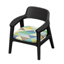 Animal Crossing Items Nordic chair Triangles Fabric Black