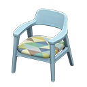 Animal Crossing Items Nordic chair Triangles Fabric Blue